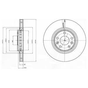 RENAULT диск гальмівний передн.Espace,Grand Scenic III,IV,Laguna III,Megane 08- Delphi BG4266