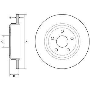 JEEP Диск гальмівний задній Grand Cherokee (17&quot;) Delphi BG4772C