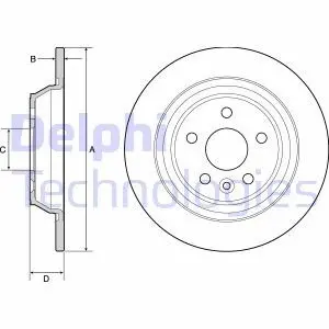 Гальмівний диск задн. FORD Mondeo 07- S-Max 06- Delphi BG4804C