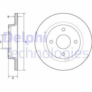 FORD Диск гальмівний задній FIESTA VII 1.0 Delphi BG4954C