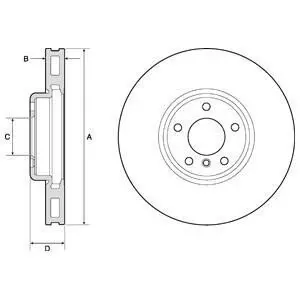 BMW диск гальмівний перед.прав.F10,6,7 F01 10- Delphi BG9156C
