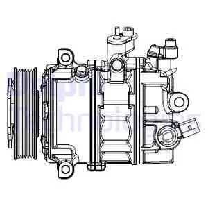 Компрессор кондиционера новый Jetta VI 10-18 Delphi CS20529