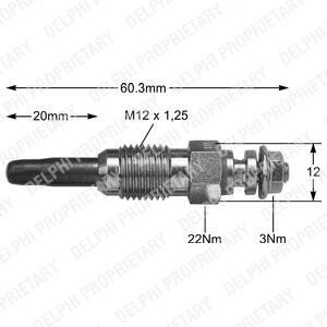 Свічка розжарювання (11 V) AUDI VW SEAT SKODA VOLVO... Delphi HDS343