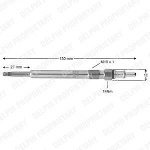 Свеча накала (11.5V / 130 мм) MB 2.0-4.0 CDI 97-18 Delphi HDS377