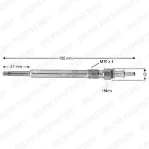 Свеча накала (11.5V / 130 мм) MB 2.0-4.0 CDI 97-18 Delphi HDS377