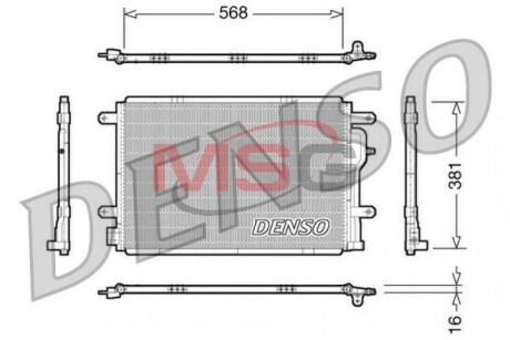 Радіатор кондиціонераSEAT EXEO ST (3R5) 09-13,EXEO (3R2) 08-13; AUDI A4 ALLROAD (8KH, B8) 09-16,A6 (4B2, C5) 97-05 DENSO DCN02004