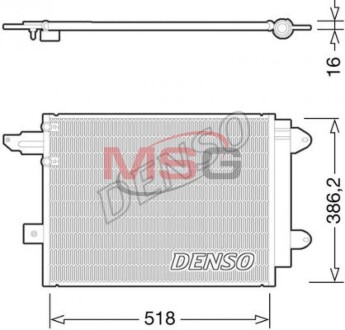 Радиатор кондиционера AUDI A6 ALLROAD (4BH, C5) 02-05, A6 (4B2, C5) 01-05, A6 (4B5, C5) 01-05, A4 (8H7, B6, 8HE, B7) 02-09 DENSO DCN02005