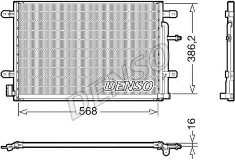 Радіатор кондиціонераAUDI A4 (8K2, B8) 08-15,A4 (8H7, B6, 8HE, B7) 06-09,A4 (8ED, B7) 04-08,A4 (8EC, B7) 04-08 DENSO DCN02038