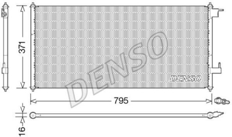 Радиатор кондиционера FORD TOURNEO CONNECT I 02-13, TRANSIT CONNECT (P65_, P70_, P80_) 02-13 DENSO DCN10030