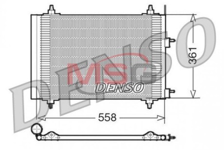 Радиатор кондиционера PEUGEOT 307 Break (3E) 02-09,307 CC (3B) 03-09,307 (3A/C) 00-09,307 SW (3H) 02-09 DENSO DCN21015