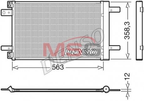 Радиатор кондиционера DS 7 CROSSBACK 17-21; CITROEN SPACETOURER (V_) 16-; TOYOTA PROACE VERSO II 16- DENSO DCN21032