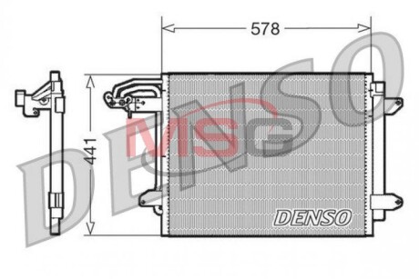 Радиатор кондиционера VW CADDY III (2KB, 2KJ, 2CB, 2CJ) 04-15, CADDY III (2KA, 2KH, 2CA, 2CH) 04-15, TOURAN (1T3) 10-15 DENSO DCN32030