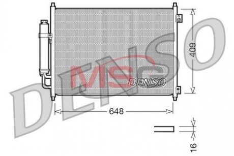 Радиатор кондиционера NISSAN X-TRAIL (T31) 07-13,X-TRAIL (T32) 13- DENSO DCN46001