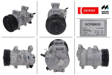 Компрессор кондиционера новый TOYOTA AURIS (E15) 07-12, AVENSIS (T27) 09-18, COROLLA (E150) 07-14, COROLLA (E180) 12-15 DENSO DCP50035