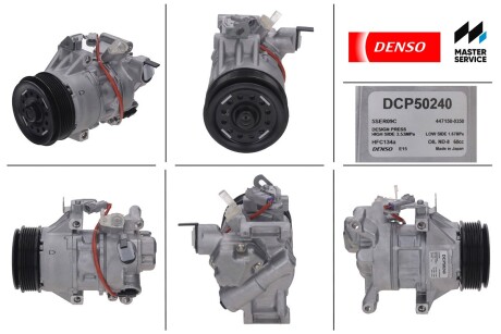 Компрессор кондиционера новый TOYOTA AURIS (E15) 07-12,YARIS (XP90) 06-13,IST (NSP1_, NLP1_, ZSP1_, NCP11_) 09-16 DENSO DCP50240