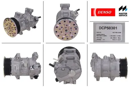 Компрессор кондиционера новый TOYOTA AURIS (E15) 07-12, AURIS (E18) 13-15, AVENSIS (T27) 09-18, COROLLA (E150) 07-14 DENSO DCP50301