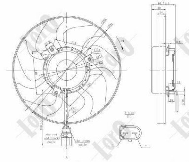 Вентилятор радиатора Caddy/Golf V/VI/Passat B6 (200W/295mm) 1.0-3.6 (03-) DEPO 003-014-0009