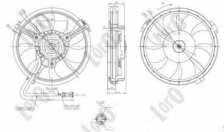 Вентилятор радиатора A6-05/Passat-00 (280mm/300W/+AC) DEPO 003-014-0011