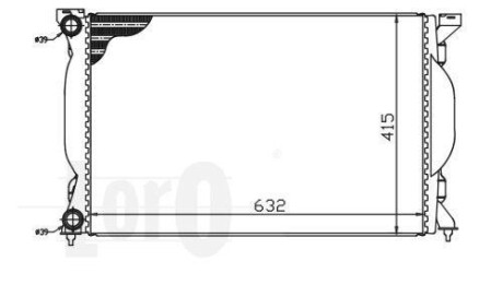 Радиатор охлаждения двигателя A4/S4/B6/B7 1.6-2.0 00- DEPO 003-017-0012