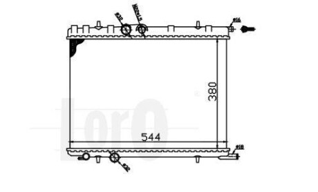 Радиатор охлаждения двигателя Berlingo/Partner (кроме 1.6HDI) 02-08 (380x549x26) (+/- AC) DEPO 009-017-0010