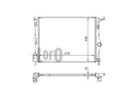 Радиатор воды Logan/Sandero 1.2/1.4/1.6 04- DEPO 010-017-0003