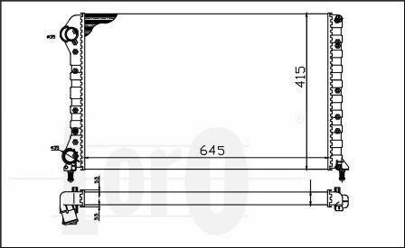 Радиатор воды Doblo 1.9D/1.4i/1.6i 01-AC (700x306x26) DEPO 016-017-0019