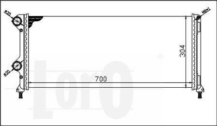 Радиатор воды Doblo 1.3-1.9 JTD/MJTD 01- DEPO 016-017-0038