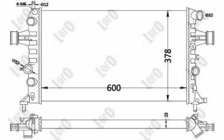 Радіатор води Astra G/Zafira A 98-05 1.4-2.2 DEPO 037-017-0019
