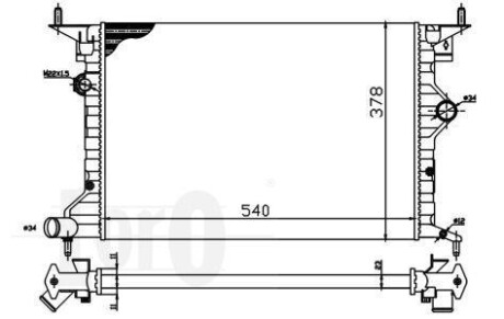 Радиатор охлаждения двигателя VECTRA B 1.6 94- DEPO 037-017-0035