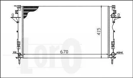 Радіатор охолодження двигуна ESPACE IV/LAGUNA II 2.0 i 16V TURBO/1.6 i 16V 01- DEPO 042-017-0009