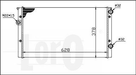 Радиатор воды Golf III-99 1.9TDI (358x377x34) (-AC) DEPO 053-017-0006