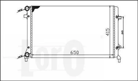 Радиатор воды Caddy III 2.0SDI/1.4i/1.6i /Golf/Octavia (+/- AC) (650x398x26) DEPO 053-017-0018