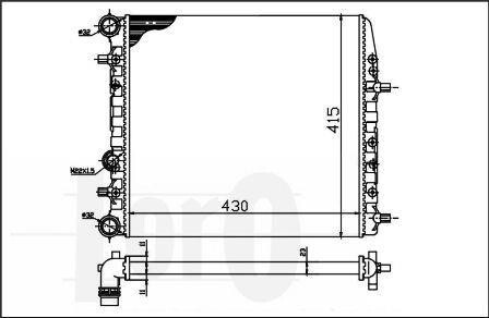 Радиатор охлаждения Fabia/Rapid/Roomster 99- (430x414x23) DEPO 053-017-0039