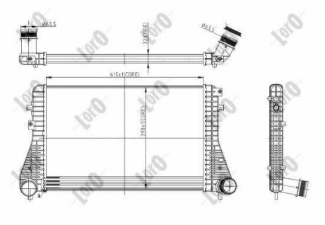 Радиатор интеркулера PASSAT/TIGUAN 1.4-2.0 05- DEPO 053-018-0013