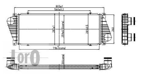 Радіатор інтеркулера Sprinter/LT 95-06 2.5 Tdi DEPO 054-018-0001