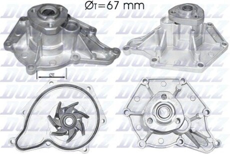 Водяний насос A4/A5/A6/A8/Q7/VW TOUAREG 2.4/2.7/3.0/3.2/4.2 TDI/FSI 03- DOLZ A213