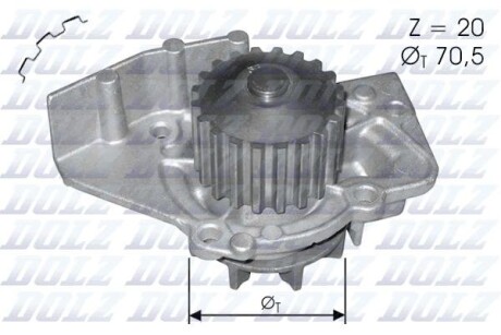 Водяной насос Scudo/Jumpy/Berlingo/Expert/Ducato 1.9D/2.0HDi 98- DOLZ C120