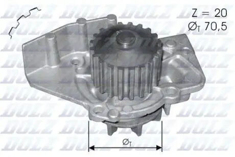 Водяной насос Scudo/Jumpy/Berlingo/Expert/Ducato 1.9D/2.0HDi 98- DOLZ C120