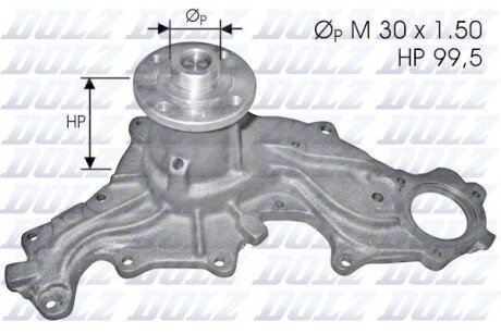 A_Помпа FORD Capri/Granada/Scorpio/Sierra "2,3-2,8 "77-93 DOLZ F120