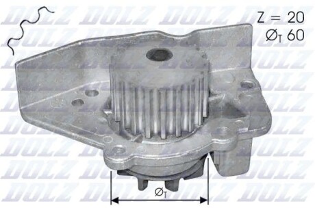 Водяной насос Berlingo/Partner 1.8i 97- DOLZ N405