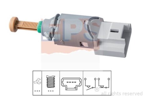 Выключатель стоп-сигнала (лягушка) (4 контакта) Nissan Opel Renault 0.9-3.5 01- EPS 1.810.227