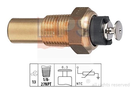 Датчик t° охлаждающей жидкости (одноконтактный) Opel EPS 1.830.005