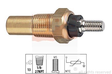FORD датчик температури води червоний Escort III,IV,V,VI,Fiesta II,III,Sierra,Transit EPS 1.830.082