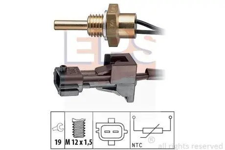 Фото 1 - saab датчик температури охолод. рідини 9-3 2,0-2,3 -02 EPS 1.830.245 SAAB датчик температури охолод. рідини 9-3 2,0-2,3 -02 EPS 1.830.245 (фото 1)