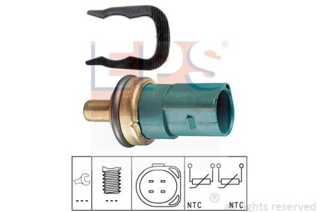 Датчик температуры охлаждающей жидкости (зеленый) (4 контакта) VAG 95-10 EPS 1.830.258
