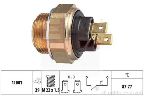 RENAULT датчик вкл. вентилятора R9,Citroen BX,Peugeot 205,309 EPS 1.850.007