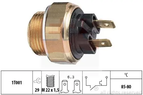 Фото citroen датчик включення вентилятора радіатора cx i,visa,peugeot 205/305/309,skoda favorit,felicia EPS 1.850.018 CITROEN датчик включення вентилятора радіатора CX I,Visa,Peugeot 205/305/309,Skoda Favorit,Felicia EPS 1.850.018
