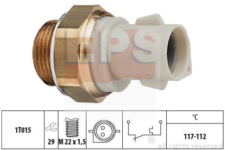 Термовыключатель вентилятора Ford Escort/Orion 1.4,1.6 91- 117-112 C EPS 1 850 166