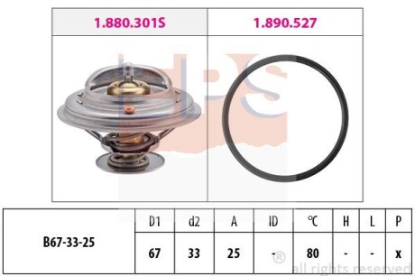 Термостат, охлаждающая жидкость BMW VW - Audi Ford Opel EPS 1.880.301