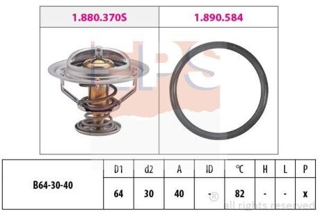 TOYOTA термостат (Made in Italy!) Land Cruiser 100 4.7 98-,Lexus LS,Celica EPS 1.880.370